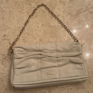 Cole Haan Off White Leather Clutch/Shoulder Bag